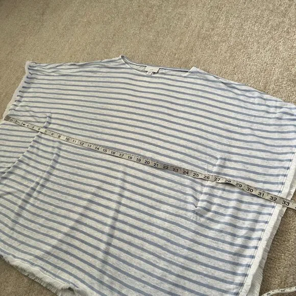 J. Jill Linen Striped Pullover Poncho Sweater Knit Top M/L - Picture 7 of 12